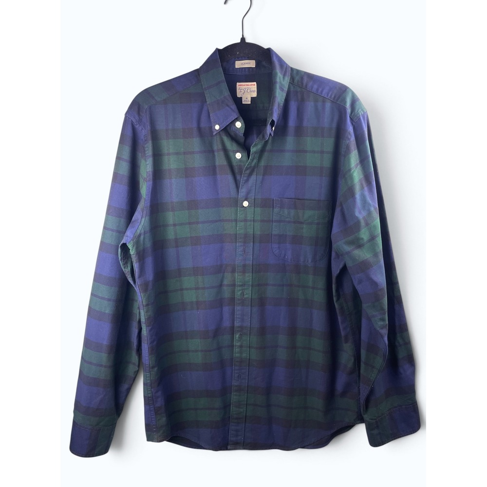 J. Crew American Pima Cotton Black Watch Plaid Classic Button-down Shirt M
